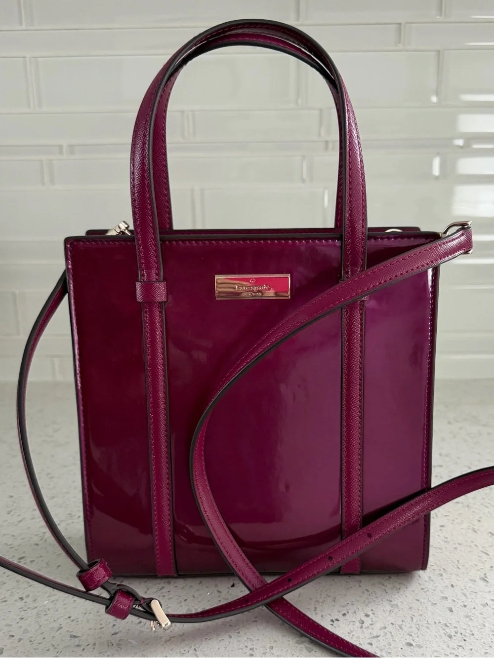 Kate Spade Kenzie Small Tote Crossbody In Dark Raspberry